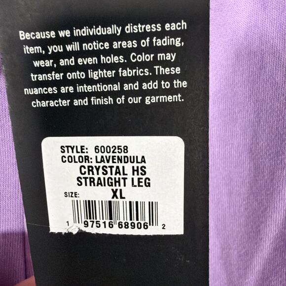 True Religion Crystal Horseshoe Flare Wide Leg Lavender Sweatpants XL NWT - Picture 3 of 10